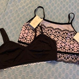Two NWT Bra Bralettes from Jasmine & Ginger, L